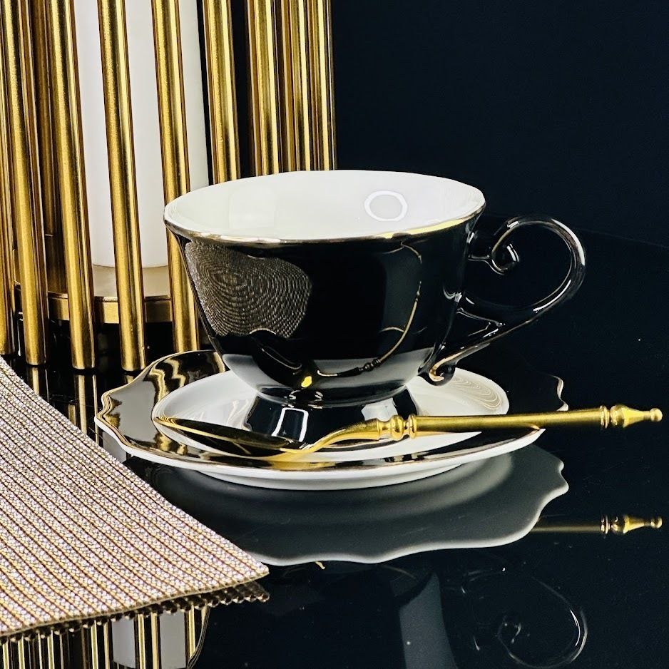 

Чайный набор 12пр.240 мл NOIR Фарфор Lenardi (198811), Черный, 109-192