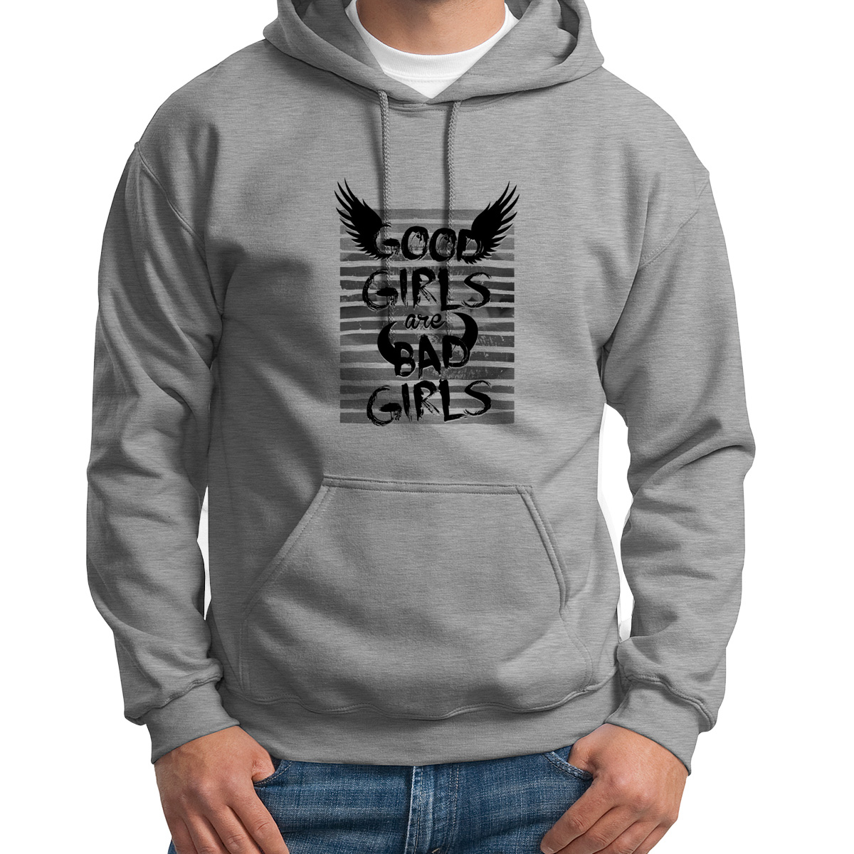 

Худи унисекс CoolPodarok Good girls are Bad girls серое 48 RU, 48S01568