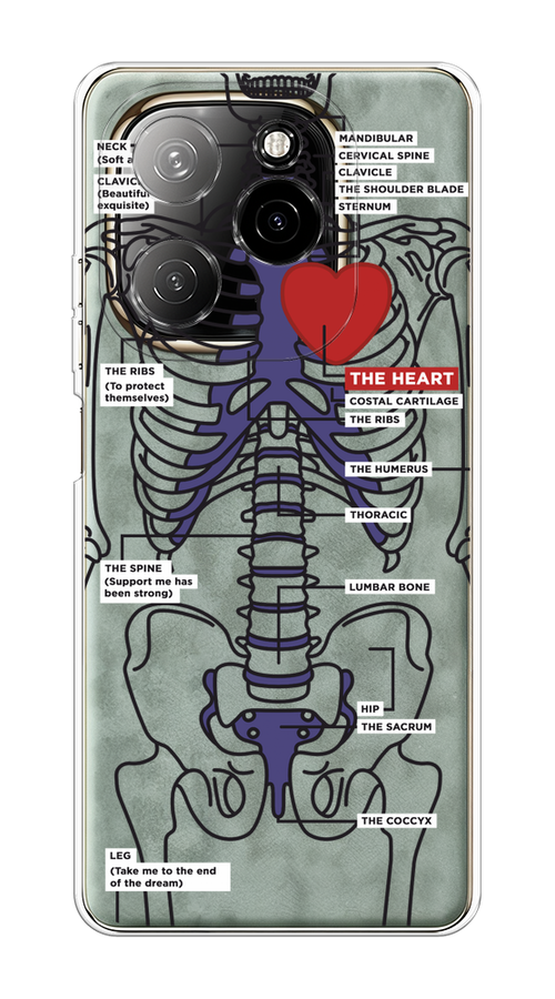

Чехол на Tecno Spark 20 Pro 5G "Скелет человека", Прозрачный;синий;красный, 305750-1