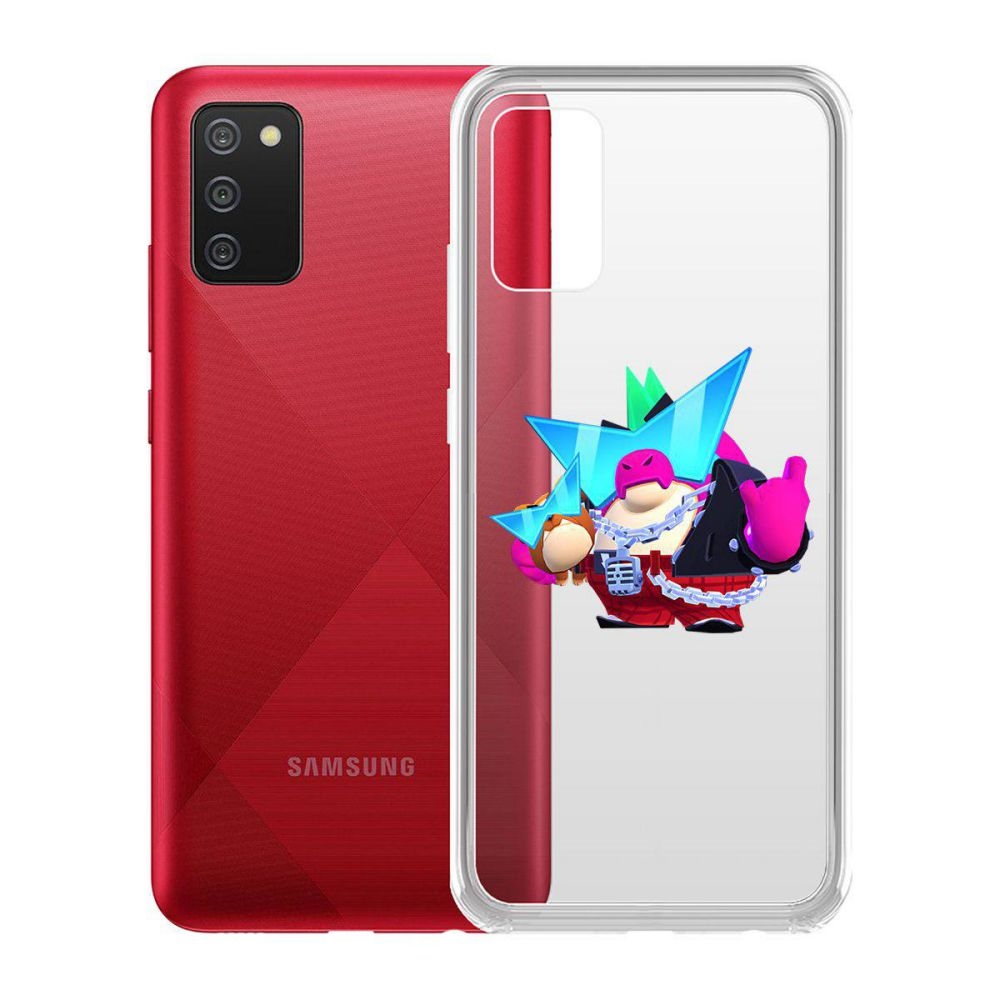 

Чехол-накладка Brawl Stars-Плохиш Базз для Samsung Galaxy A02s (A025), Прозрачный