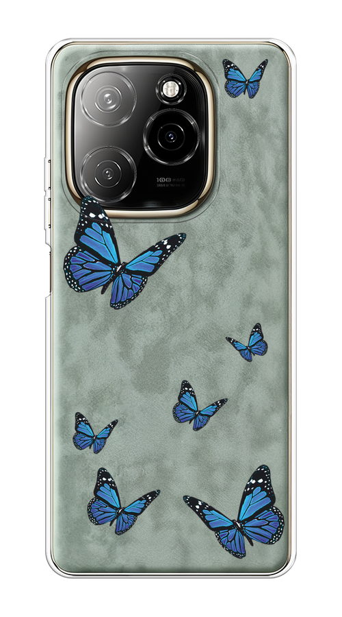 

Чехол на Tecno Spark 20 Pro 5G "Blue butterflies", Синий;черный, 305750-1