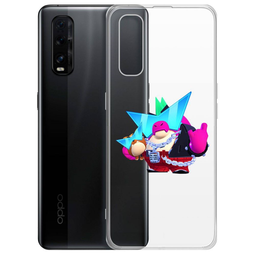 

Чехол-накладка Brawl Stars-Плохиш Базз для OPPO Find X2, Прозрачный