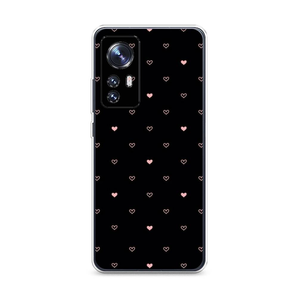 

Чехол Awog на Xiaomi 12/12X/12S "Черный фон и сердечки", Разноцветный, 312950-3