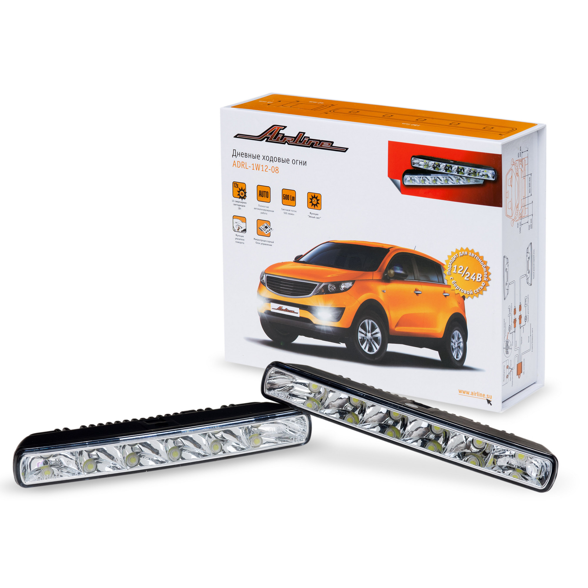 

Ходовые огни 1Вт*12LED с блоком управления AIRLINE ADRL-1W12-08, ADRL-1W12-08