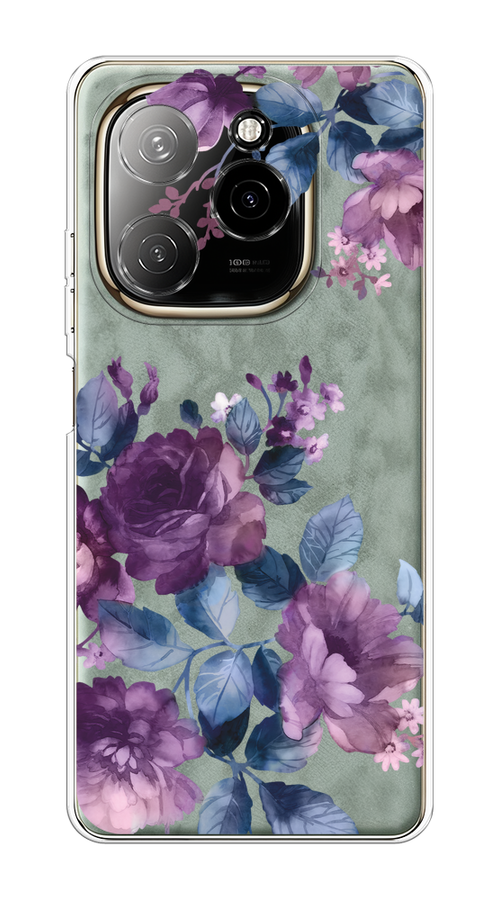 

Чехол на Tecno Spark 20 Pro 5G "Purple Blossoms", Синий;фиолетовый, 305750-1