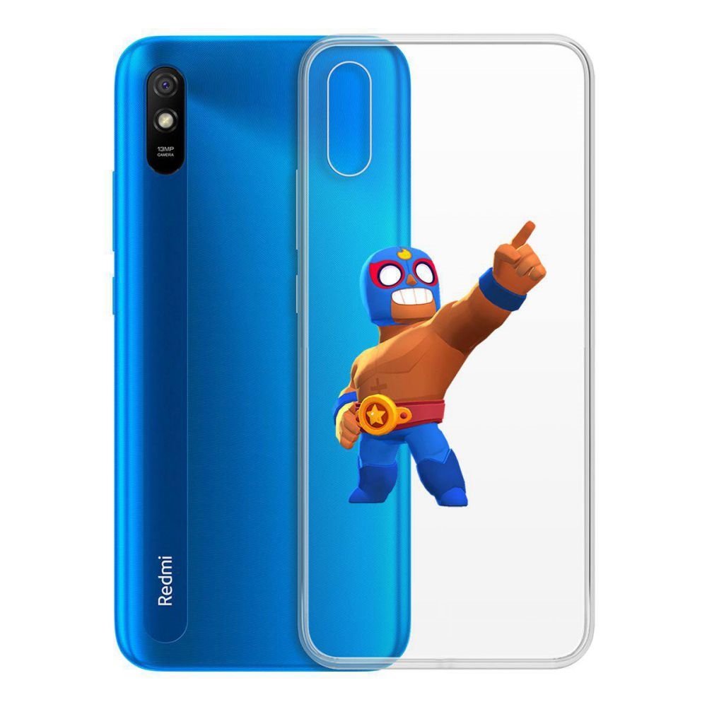 

Чехол-накладка Brawl Stars-Эль Примо для Xiaomi Redmi 9A, Прозрачный