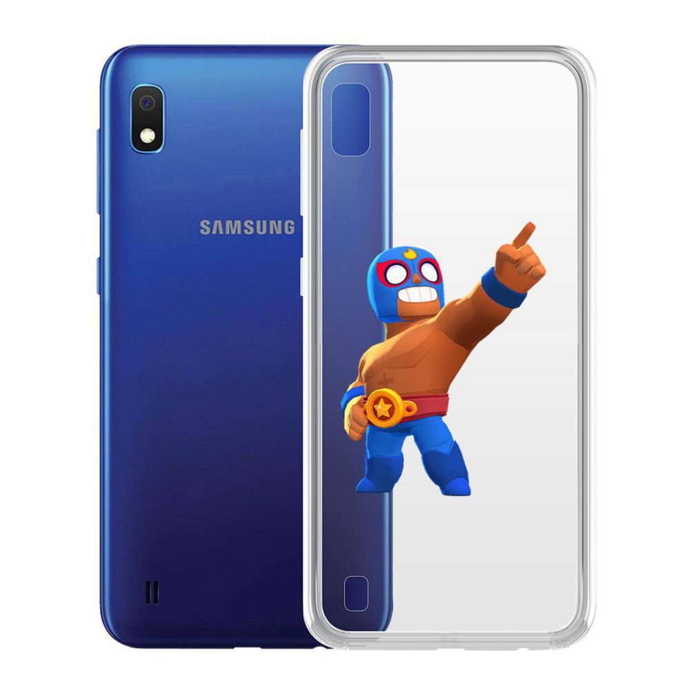 

Чехол-накладка Brawl Stars-Эль Примо для Samsung Galaxy A10 (A105), Прозрачный