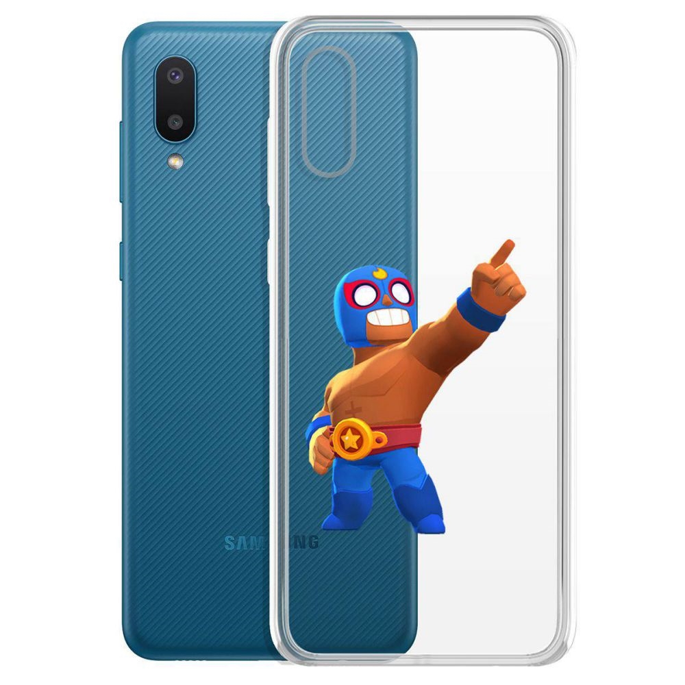 

Чехол-накладка Brawl Stars-Эль Примо для Samsung Galaxy A02 (A022), Прозрачный