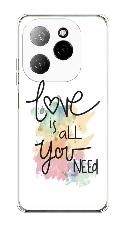 

Чехол на Tecno Spark 20 Pro 5G "Love is all you need", Белый;черный;зеленый, 305750-1