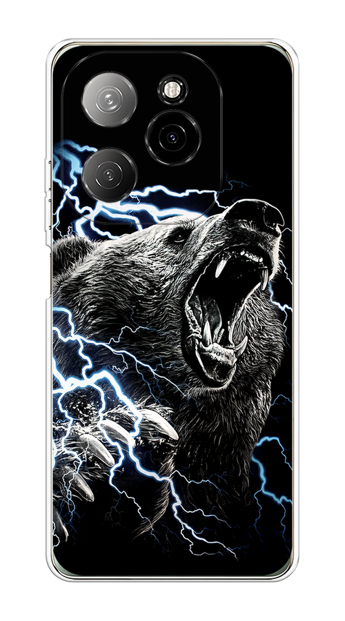 

Чехол на Tecno Spark 20 Pro 5G "Гроза и медведь", Черный;серый;серебристый, 305750-1