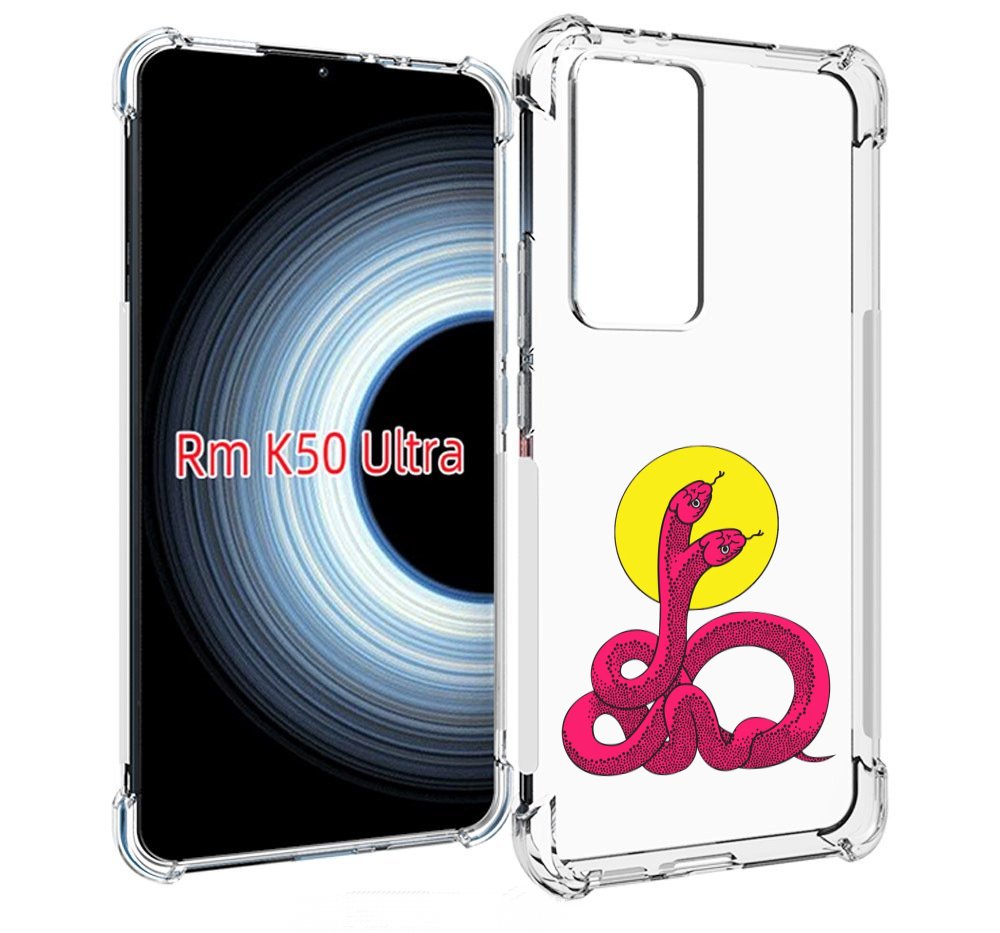 

Чехол MyPads двухголовая-змея для Xiaomi 12T / Redmi K50 Ultra, Прозрачный, Tocco