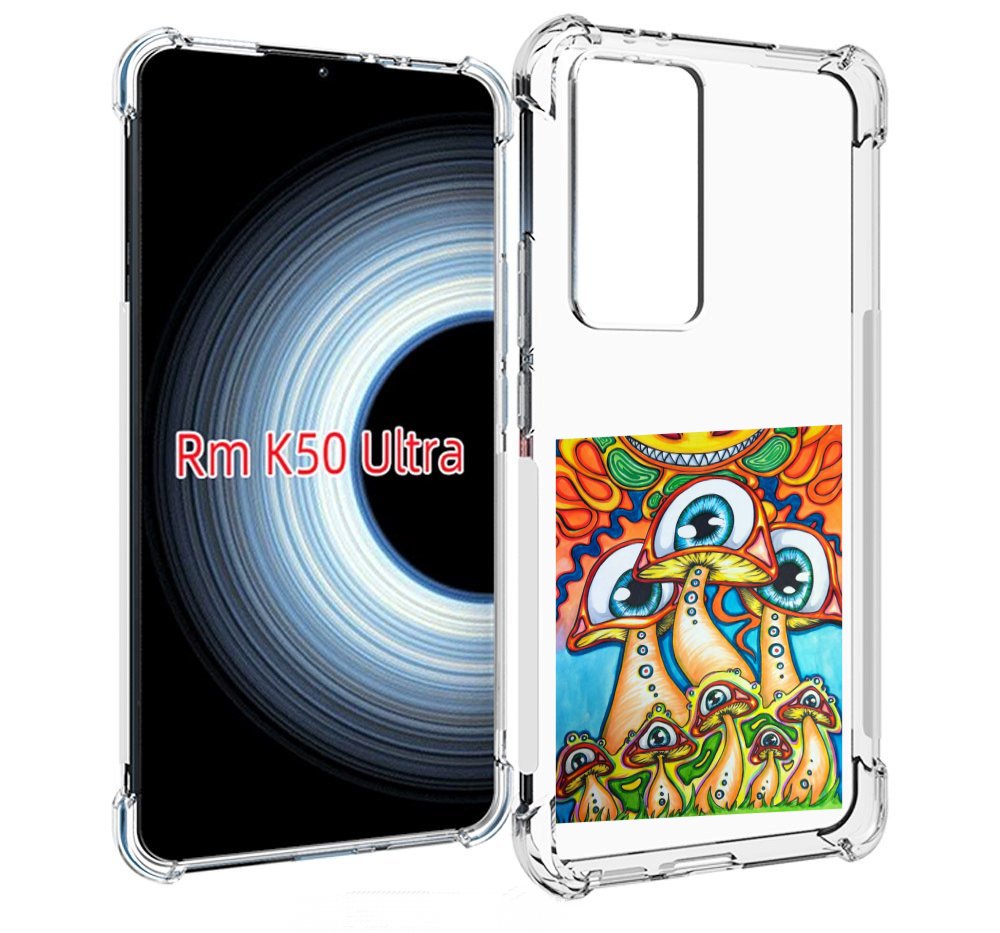 

Чехол MyPads грибы с глазами для Xiaomi 12T / Redmi K50 Ultra, Прозрачный, Tocco