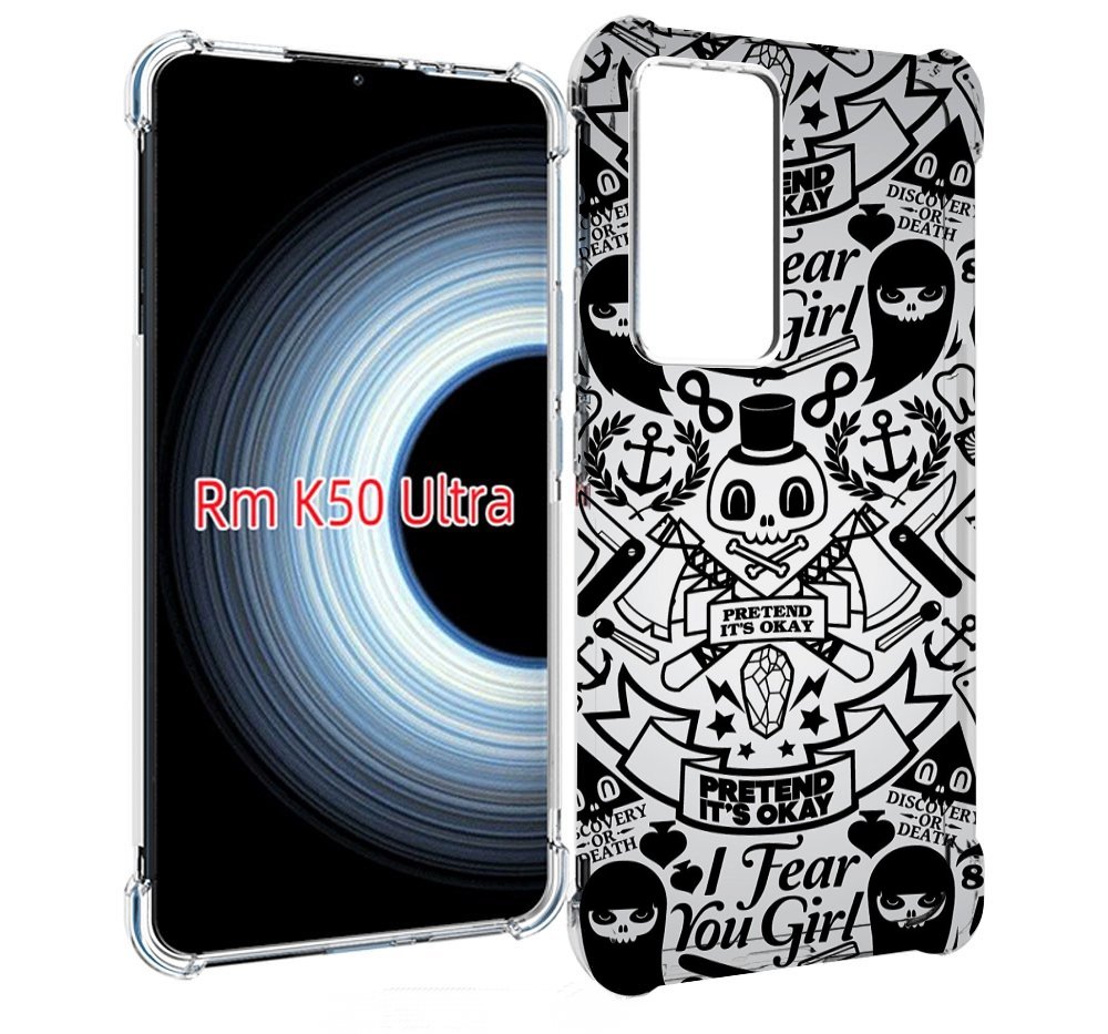 

Чехол MyPads готический-принт для Xiaomi 12T / Redmi K50 Ultra, Прозрачный, Tocco