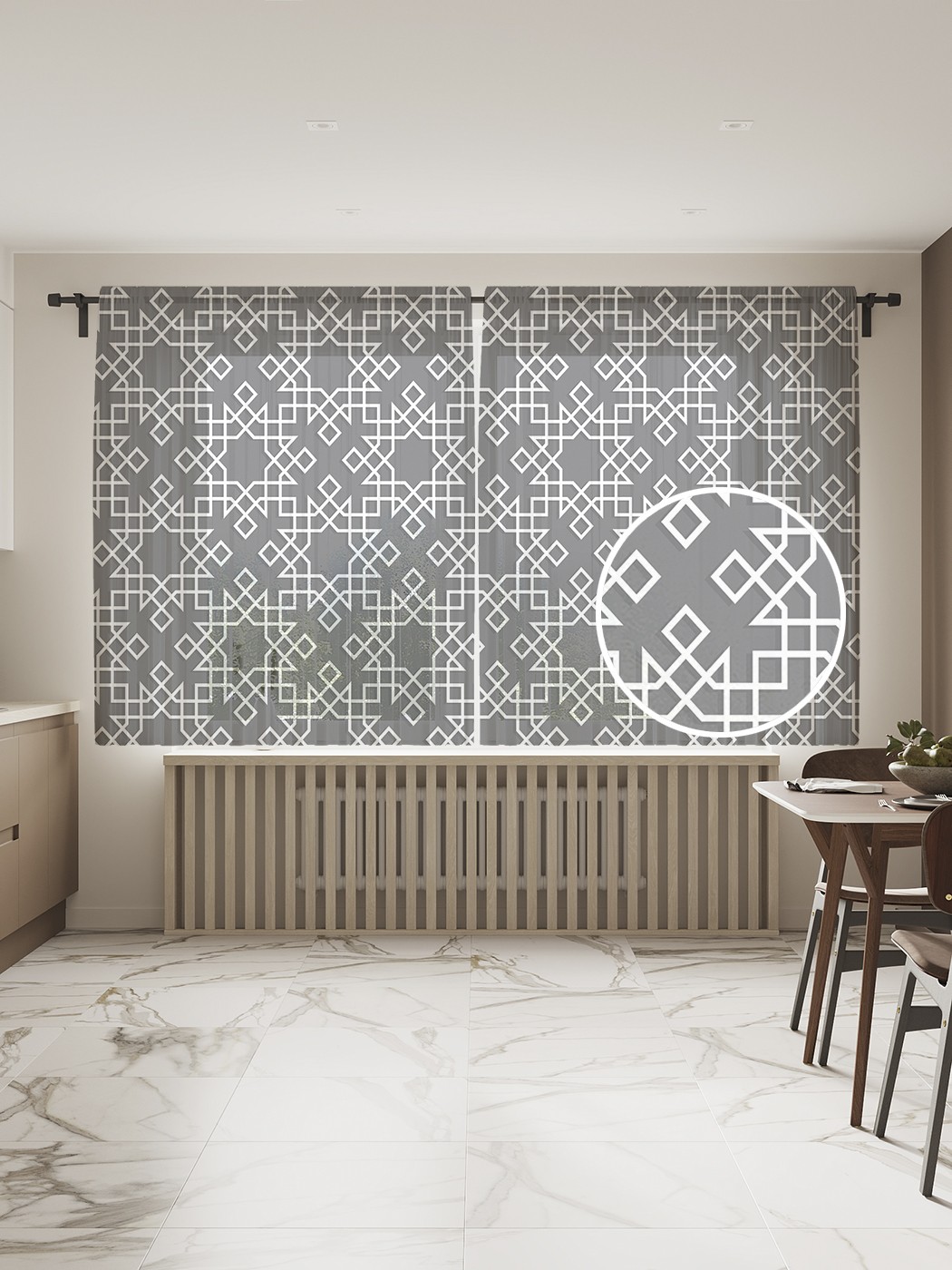 

Фототюль JoyArty "Прямоугольные лабиринты" 145x180см, 2 полотна, лента, 50 крючков, Прямоугольные лабиринты