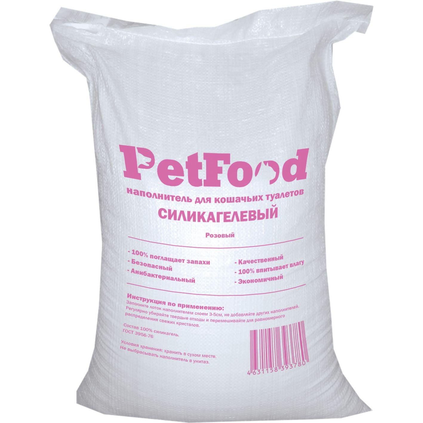 Впитывающий наполнитель для кошек PETFOOD силикагелевый, 20 кг, 50 л