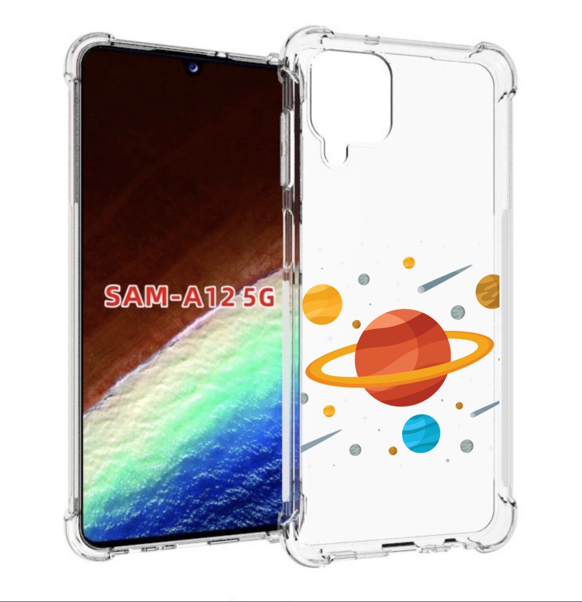 

Чехол MyPads Планета-Сатурн для Samsung Galaxy A12 (SM-A125F) 2020/21/A12 Nacho SM-A127F, Прозрачный, Tocco