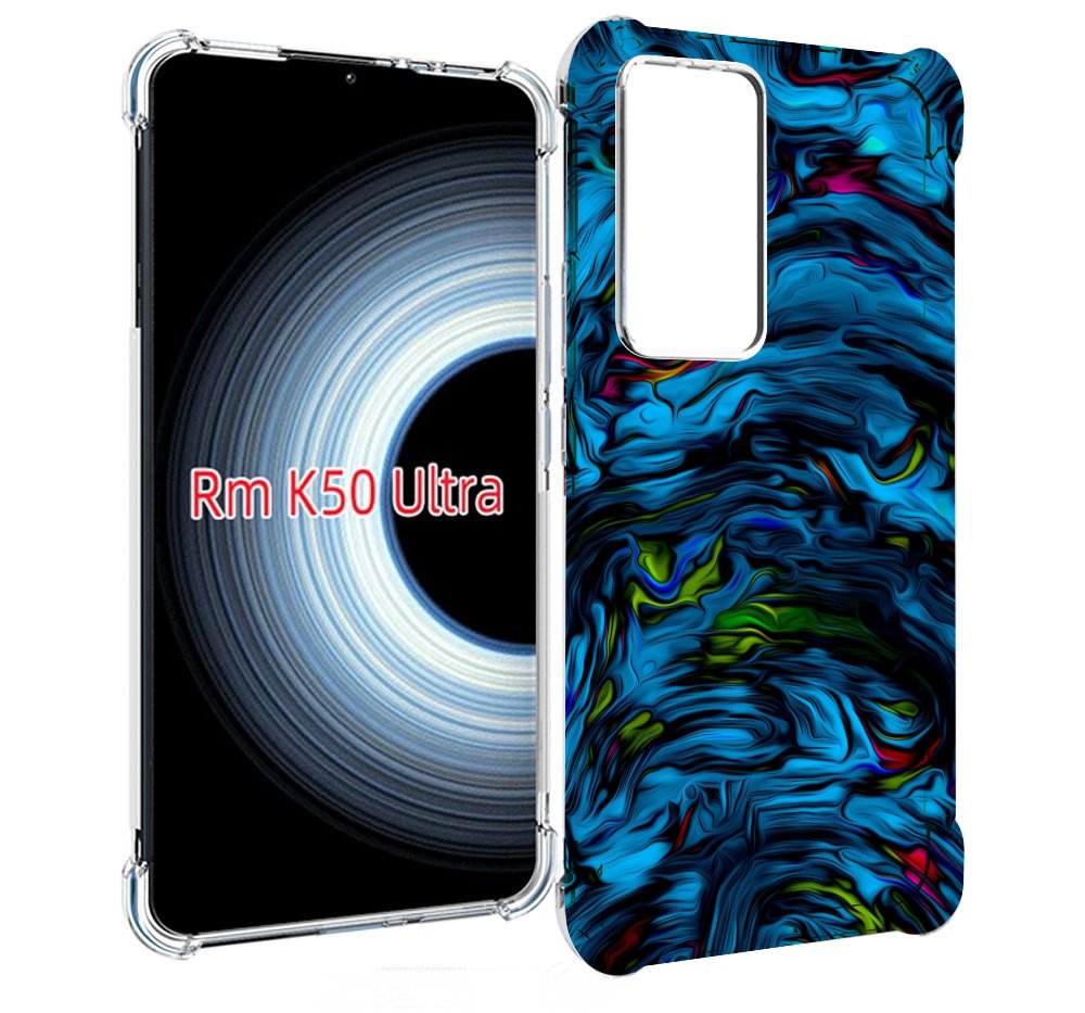 

Чехол MyPads голубая краска в темноте для Xiaomi 12T / Redmi K50 Ultra, Прозрачный, Tocco