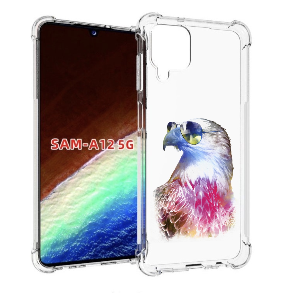 

Чехол MyPads Орел в очках для Samsung Galaxy A12 (SM-A125F) 2020/21/A12 Nacho SM-A127F, Прозрачный, Tocco