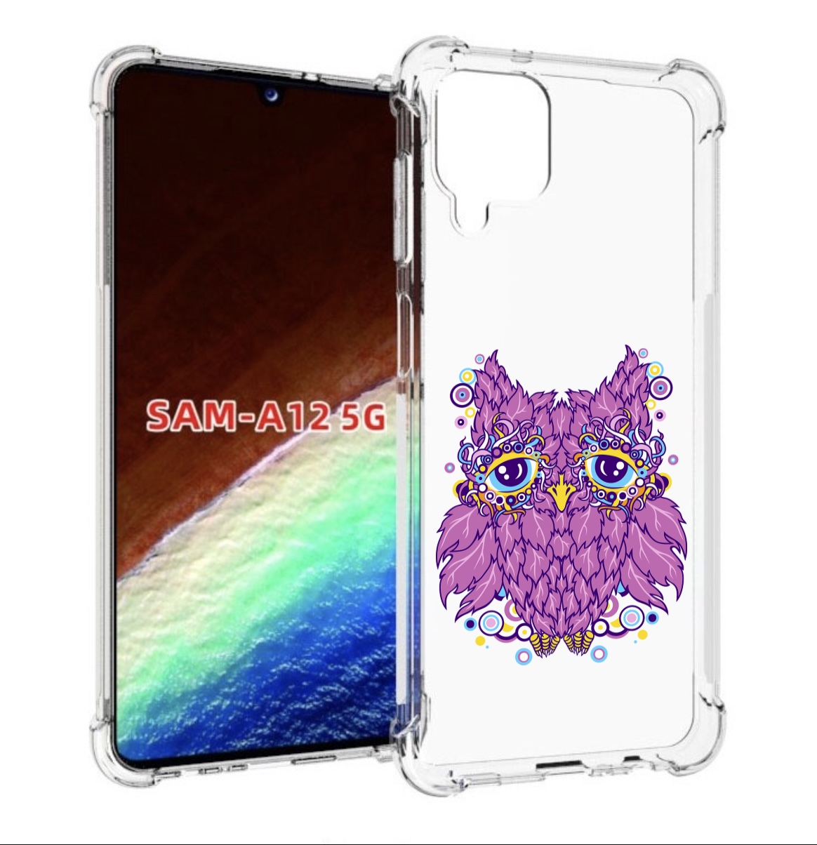 

Чехол MyPads Розовая сова для Samsung Galaxy A12 (SM-A125F) 2020/21/A12 Nacho SM-A127F, Прозрачный, Tocco