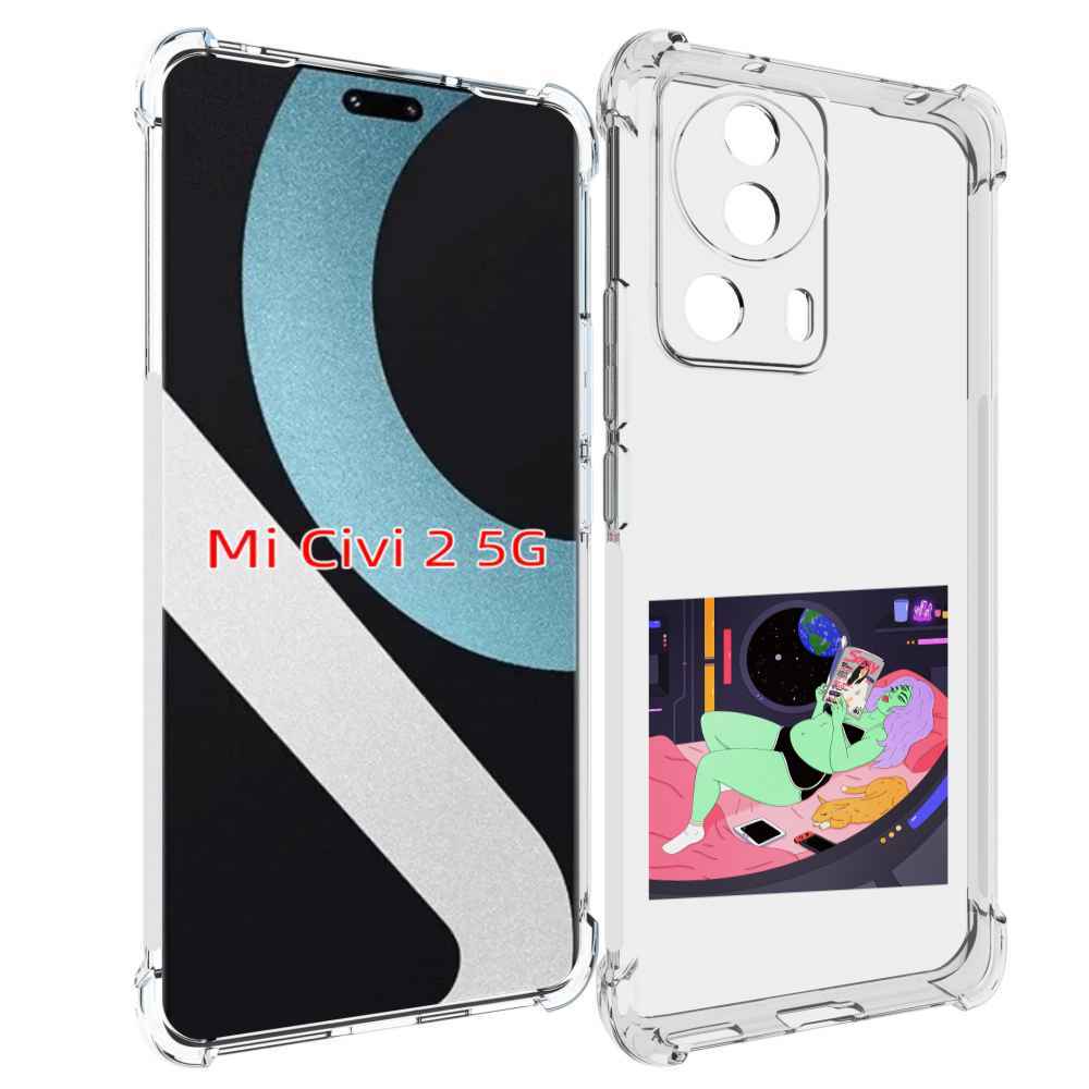 

Чехол MyPads трехглазая девушка зеленая для Xiaomi Civi 2, Прозрачный, Tocco