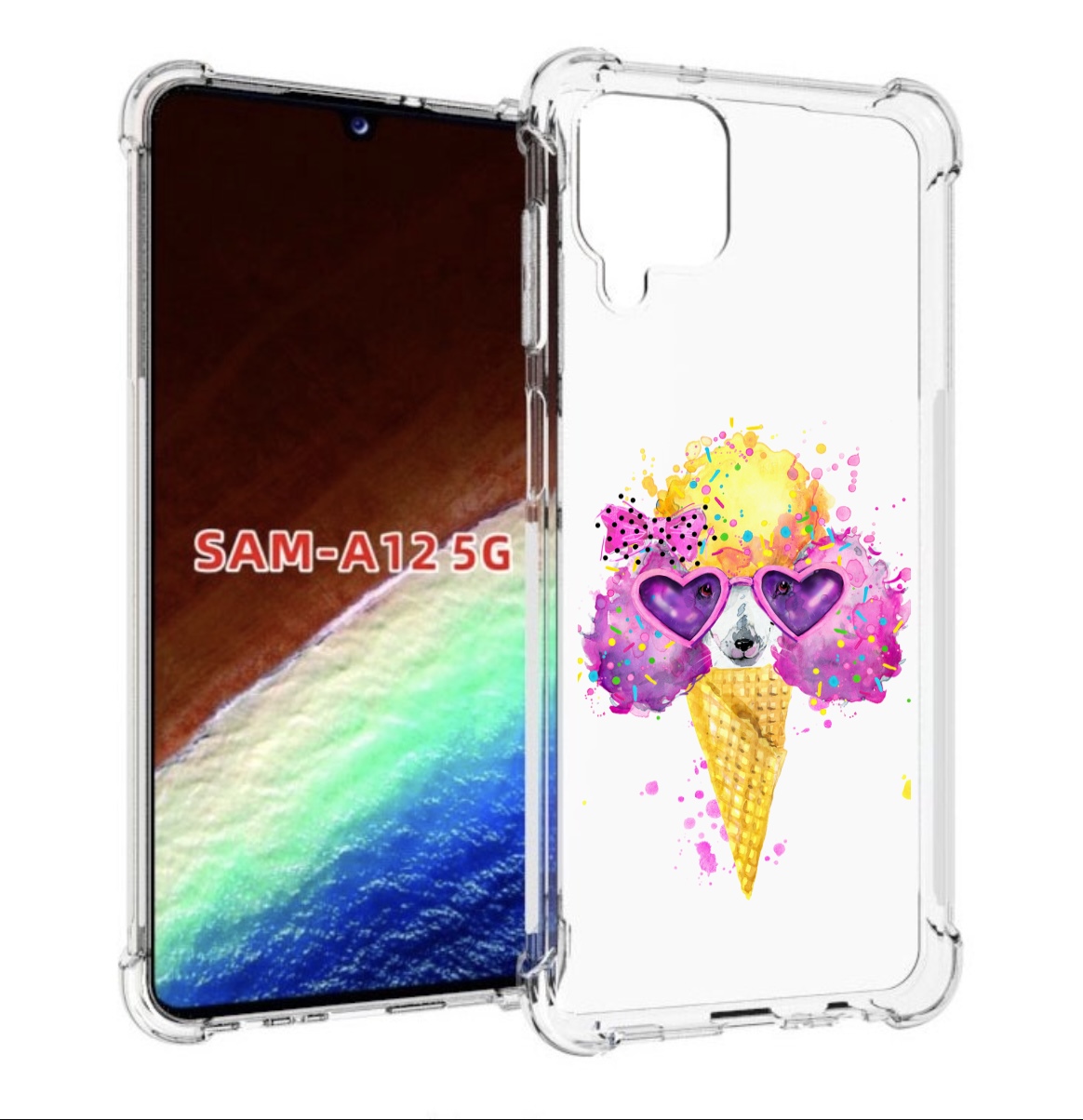 

Чехол MyPads Рожок для Samsung Galaxy A12 (SM-A125F) 2020/21/A12 Nacho SM-A127F, Прозрачный, Tocco