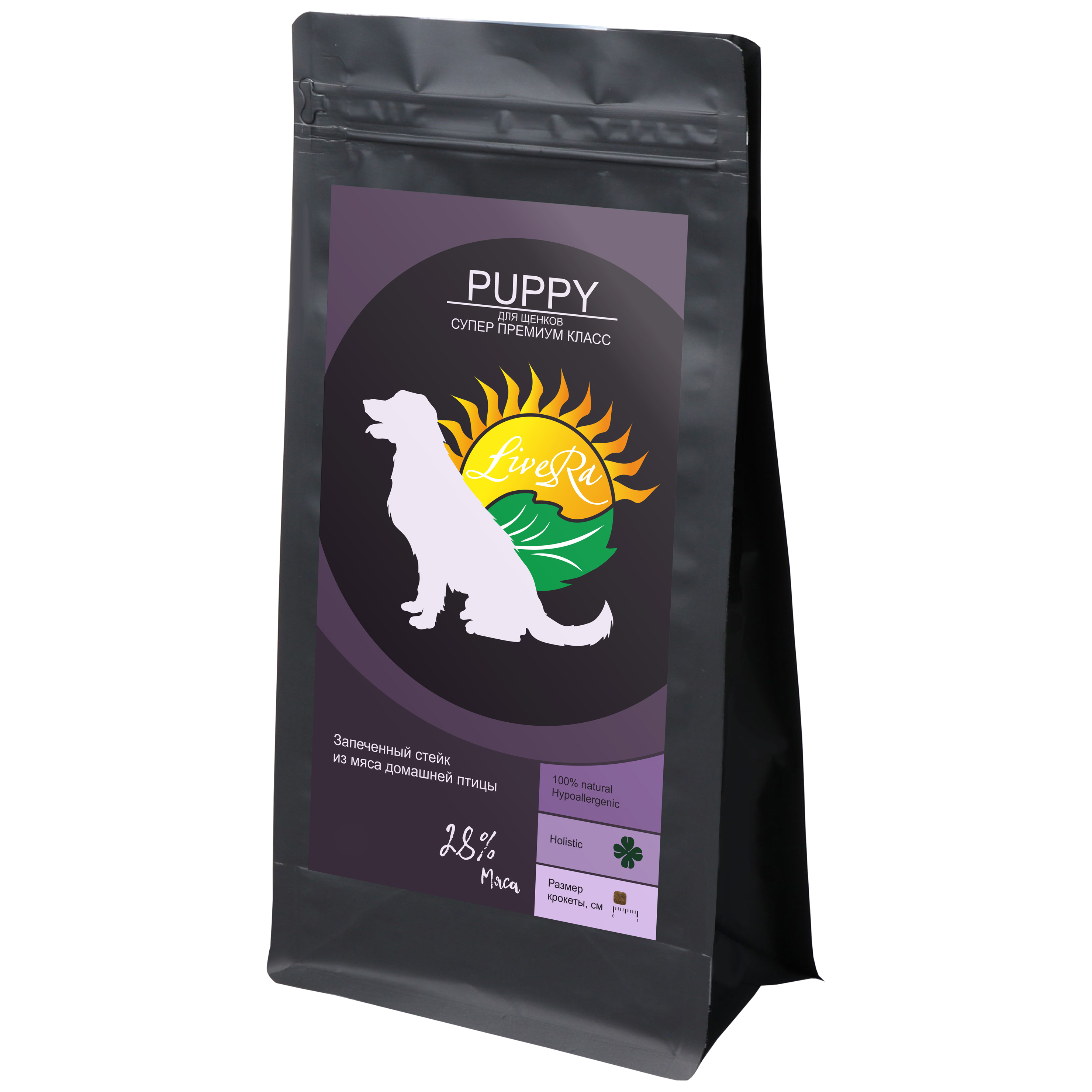 Сухой корм для щенков LiveRA Puppy, стейк из мяса домашней птицы, 1,2 кг