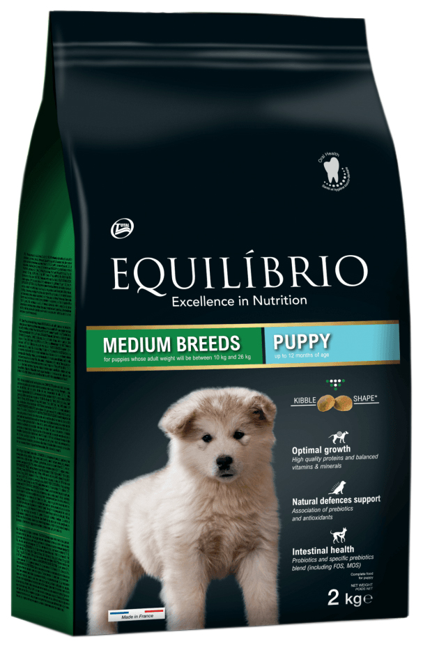 Сухой корм для щенков Equilibrio Puppy Medium Breed с мясом птицы, для средних пород, 2 кг