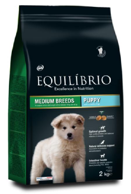 фото Сухой корм для щенков equilibrio puppy medium breed для средних пород с мясом птицы, 2 кг