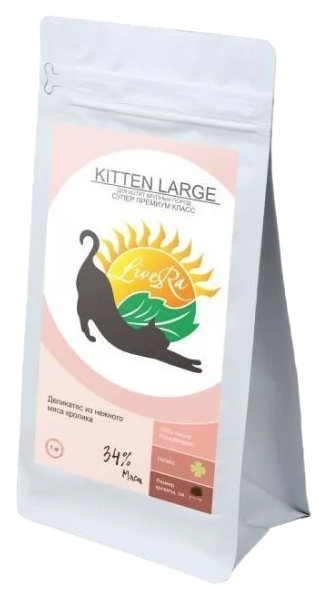 

Сухой корм для котят и кормящих кошек LiveRA Kitten Large кролик с рисом, 0,5 кг