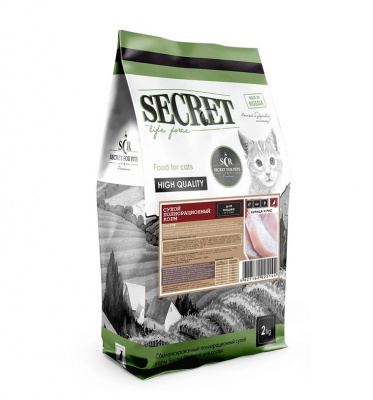 Сухой корм для кошек Secret For Pets с цыпленком и рисом 2 кг 1111₽