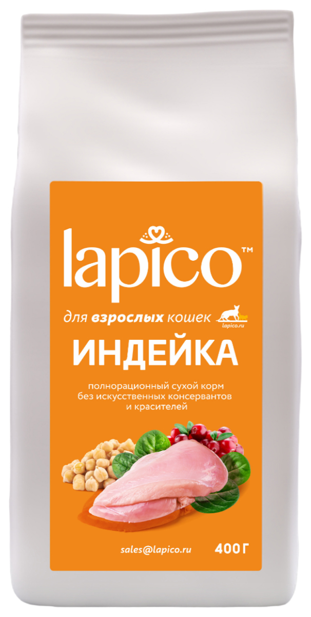 фото Сухой корм для кошек lapico advanced с индейкой, 0,4 кг