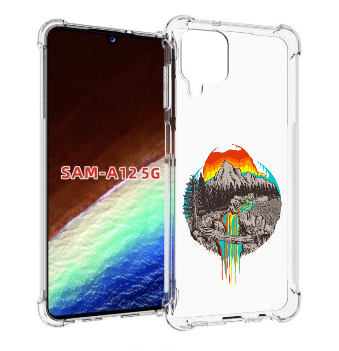 

Чехол MyPads Радужный водопад для Samsung Galaxy A12 (SM-A125F) 2020/21/A12 Nacho SM-A127F, Прозрачный, Tocco