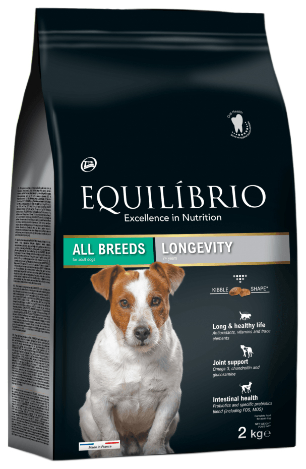 

Сухой корм для собак Equilibrio Longevity All Breed с мясом птицы, для пожилых, 2 кг