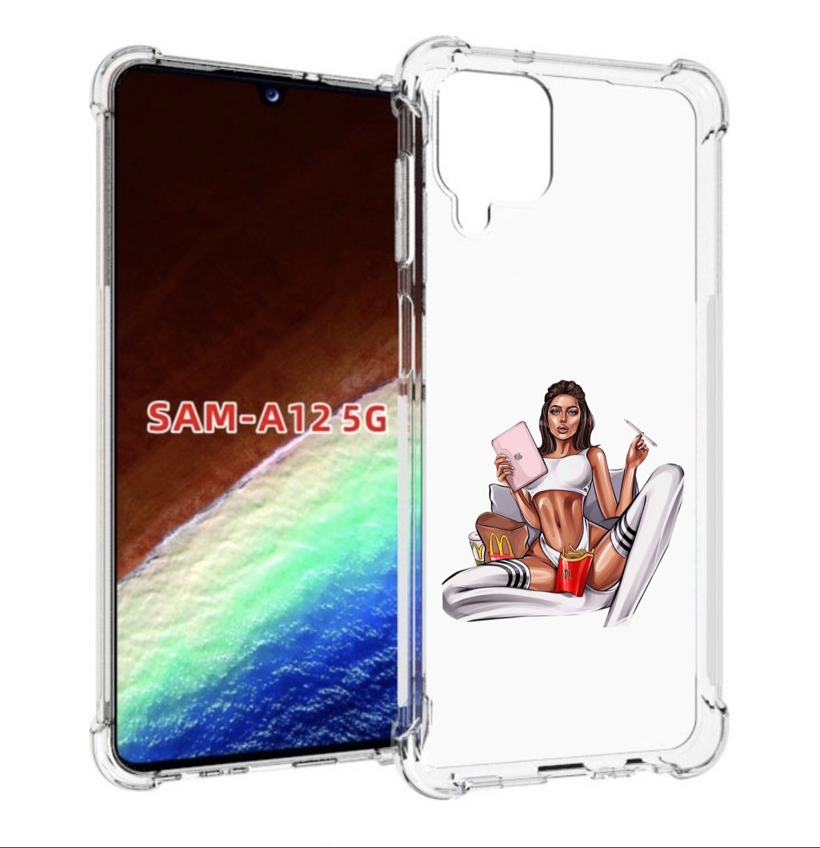 

Чехол MyPads Модная-иллюстрация-девушки женский для Samsung Galaxy A12 (SM-A125F) 2020, Прозрачный, Tocco