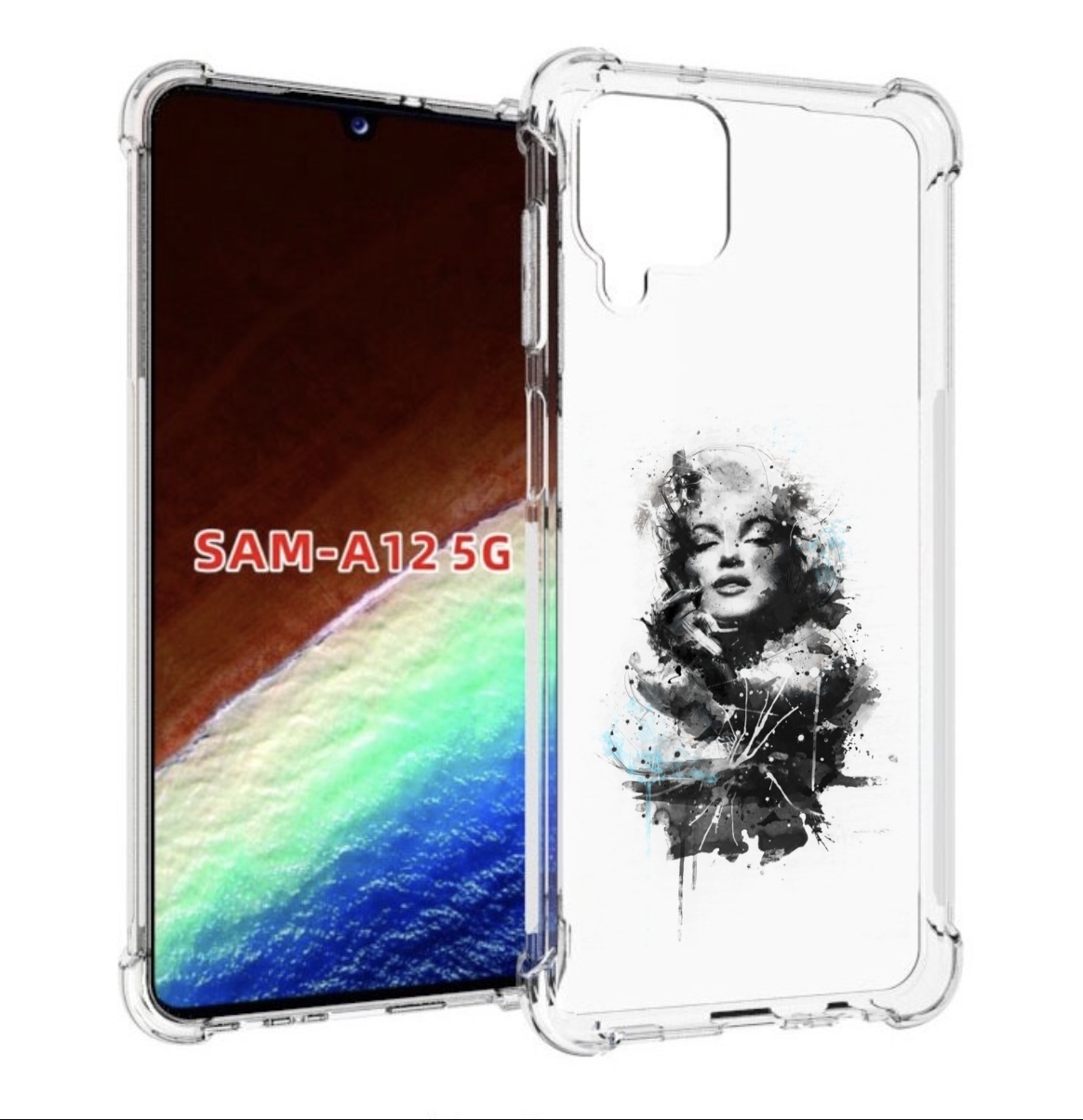 

Чехол MyPads Мерлин Монро загадочная женский для Samsung Galaxy A12 (SM-A125F) 2020/21, Прозрачный, Tocco