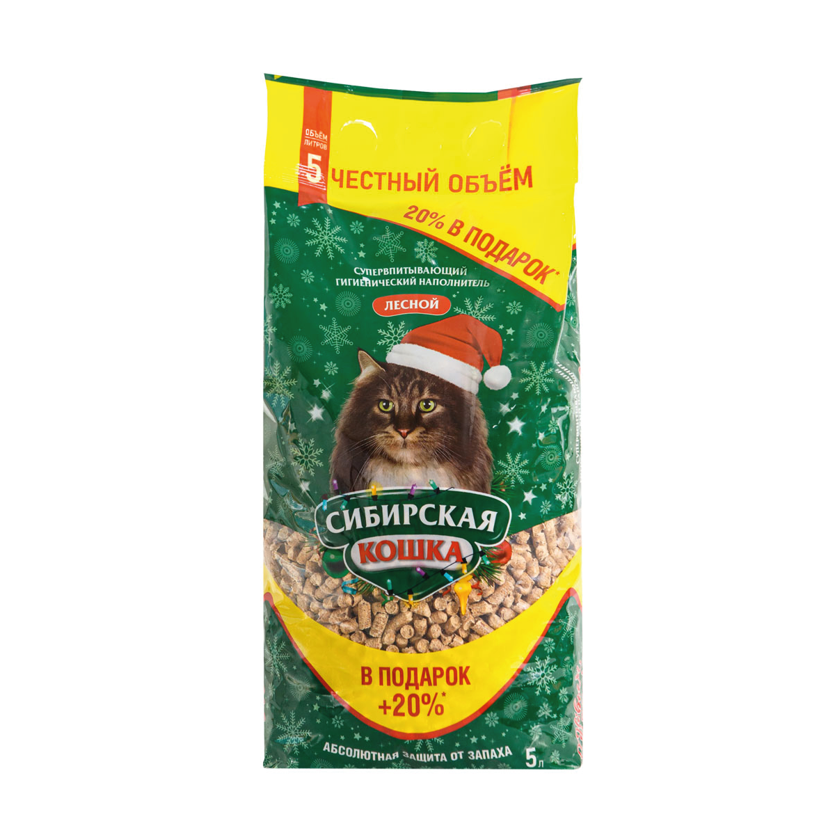 

Наполнитель для кошачьего туалета Сибирская кошка, древесный, 5 л