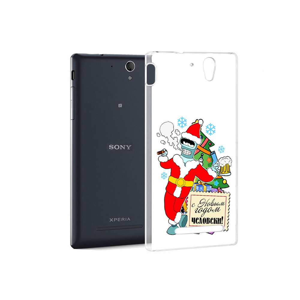 

Чехол MyPads Tocco для Sony Xperia C5 Ultra С новым годом человеки (PT16261.253.150), Прозрачный, Tocco