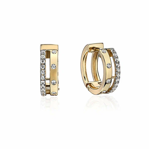 

Серьги из желтого золота Эстет 01С1313753, фианит, 01С1313753