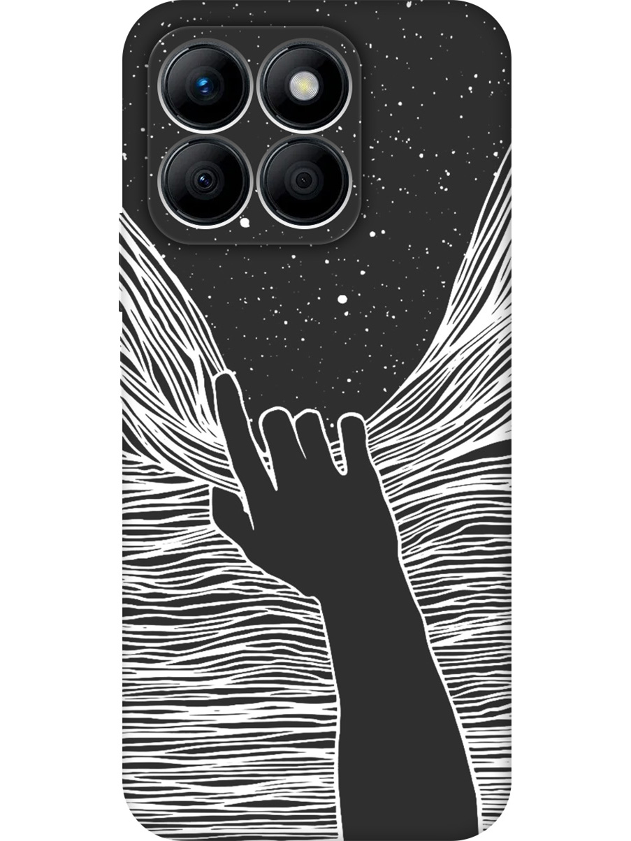 

Силиконовый чехол на Honor X8b с принтом "Рука и нити" матовый черный, 781973241