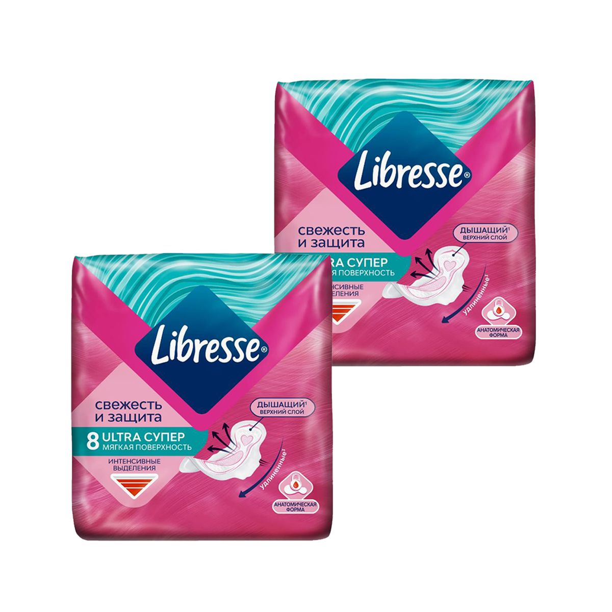 Прокладки женские LIBRESSE Ultra Супер 8 шт х 2 уп прокладки женские libresse ultra супер 16 шт х 3 уп
