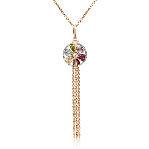 

Кулон из золота PLATINA jewelry 03-3124-00-252-1110-57, аметист/гранат/топаз, 03-3124-00-252-1110-57