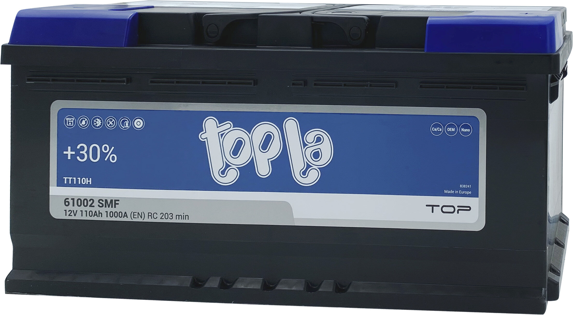 

Аккумулятор для автомобиля Topla Top Sealed (61002 SMF) 110 Ач 1000 А обратная полярность, Top Sealed (61002 SMF)