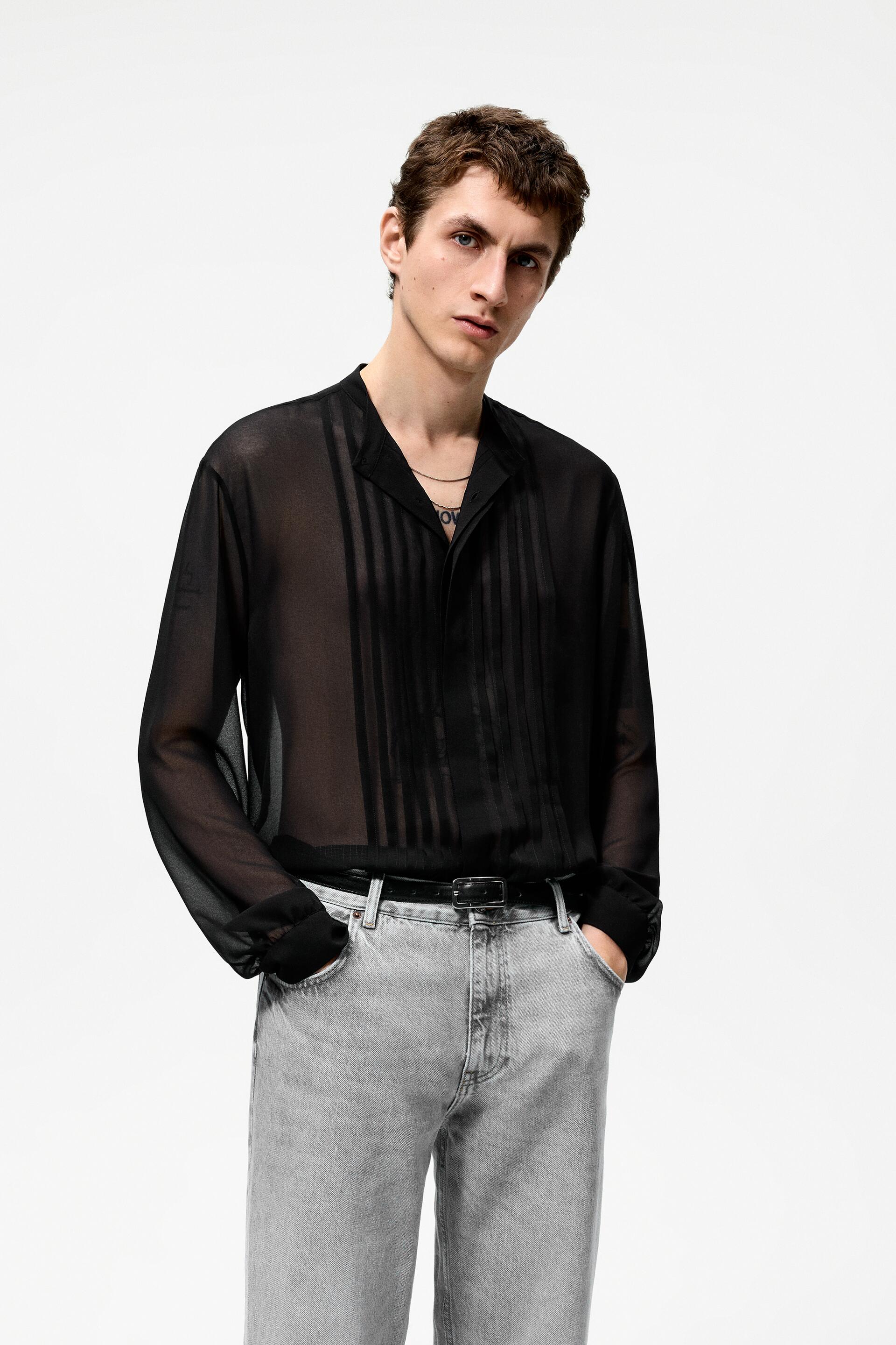 

Рубашка мужская ZARA 06779600 черная XL (доставка из-за рубежа), Черный, 06779600