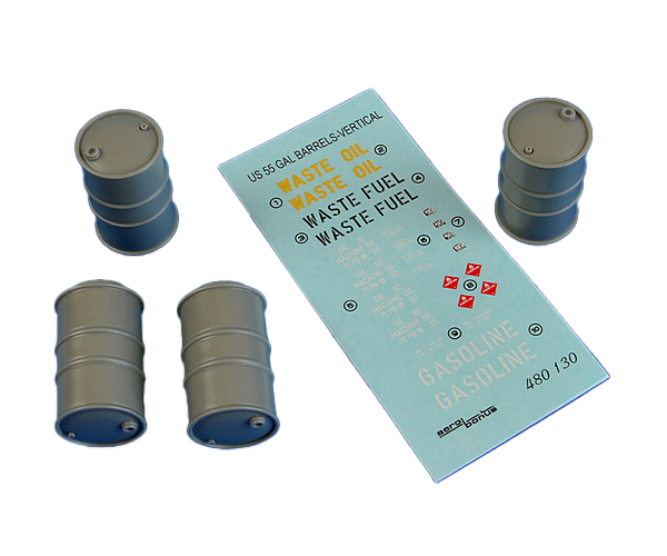 

Набор дополнений Aires 1/48 US 55 gallon barrels vertical position 480 130
