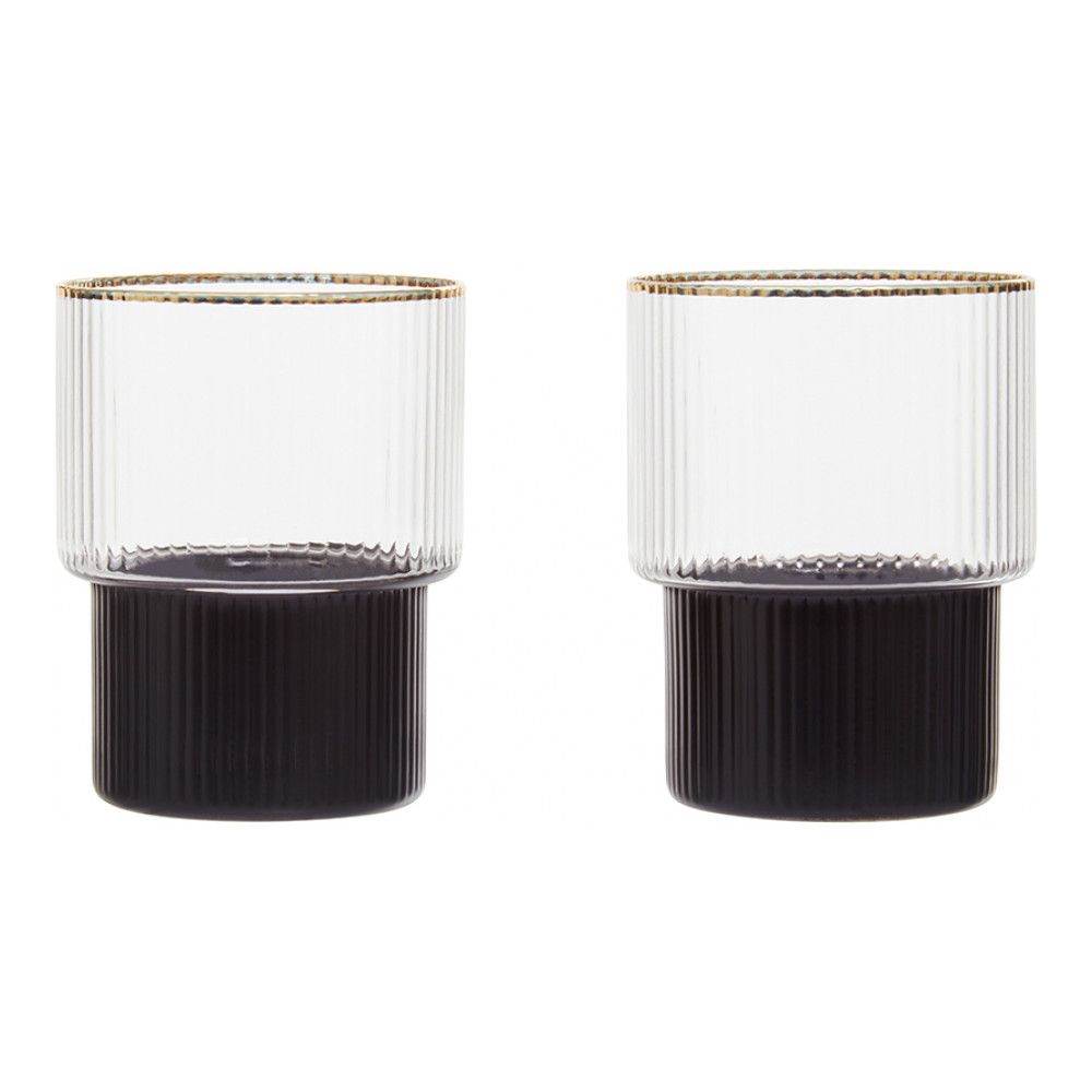 Набор стаканов Premier Housewares Farrow Black, Gold 2 шт, 230 мл, 1405490