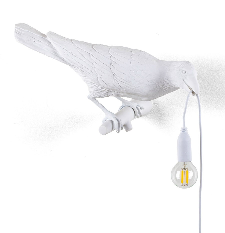 фото Светильник для улицы bird lamp looking right, белый seletti
