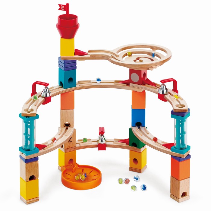 фото Hape деревянный конструктор-лабиринт для детей «замок» с шариками и колокольчиками