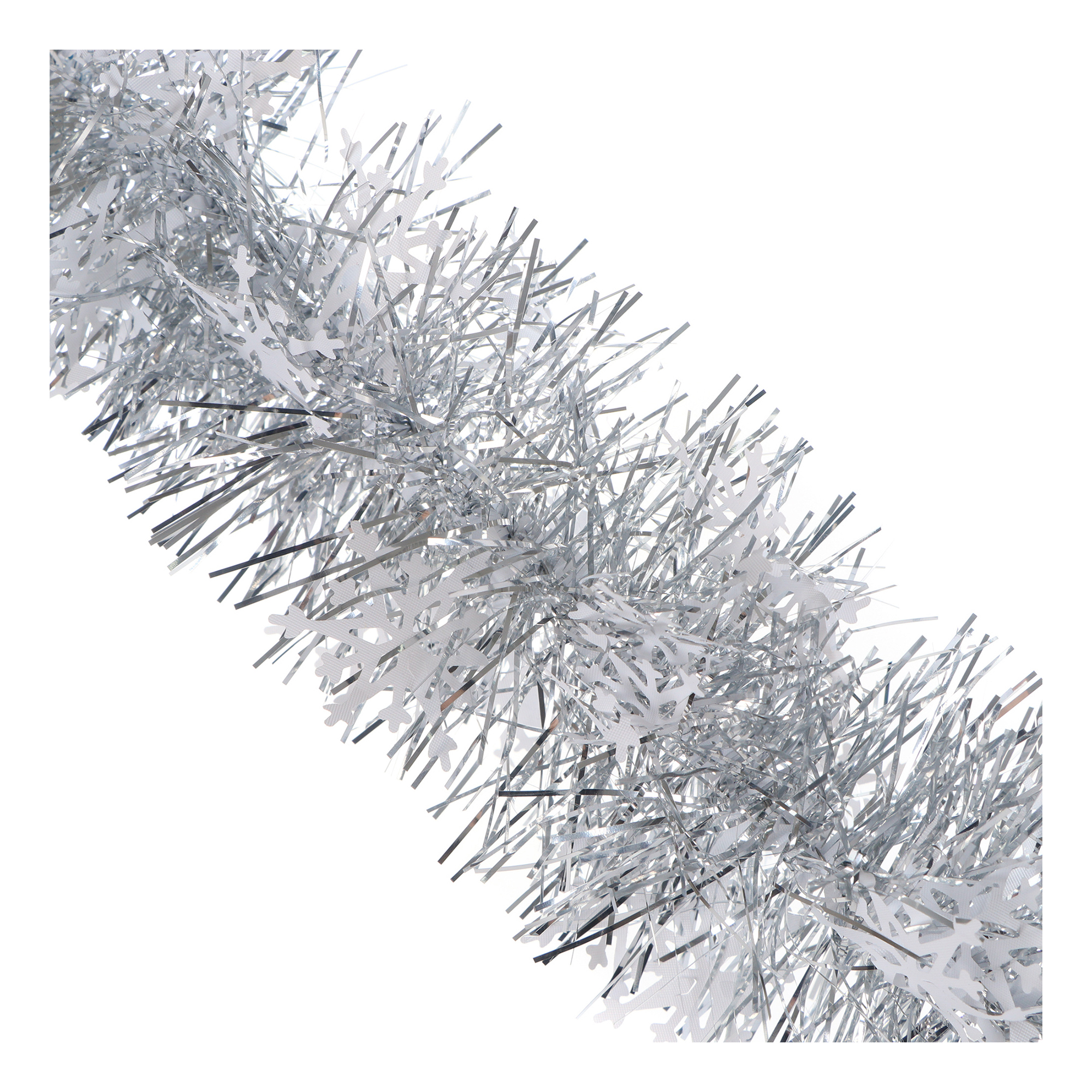 фото Мишура weiste снежинки белая серебристая 2 м
