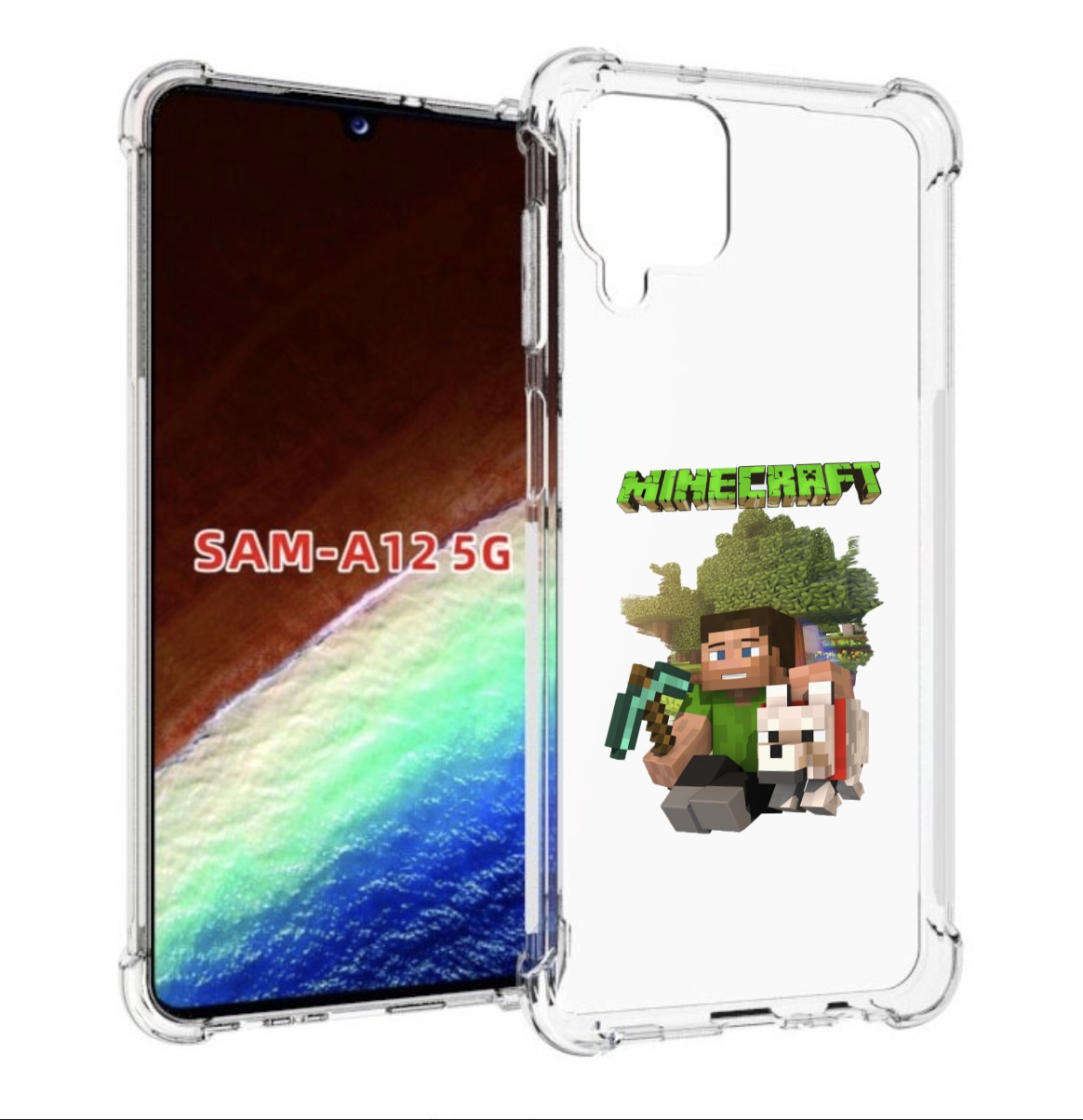 

Чехол MyPads Майнкрафт детский для Samsung Galaxy A12 (SM-A125F) 2020/21, Прозрачный, Tocco
