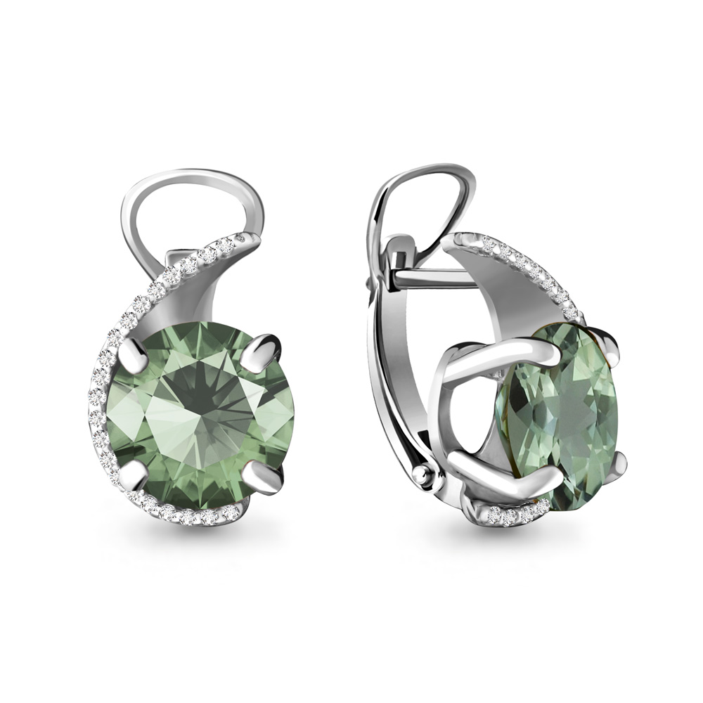 

Серьги из серебра с фианитом Aquamarine 4422115А_925_р, 4422115А_925_р
